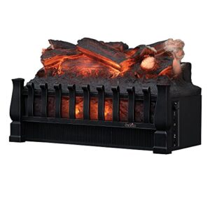 Duraflame DFI021ARU Electric Log Set Heater with Realistic Ember Bed and Logs, 20.5" W x 8.66" D x 12" H, Black