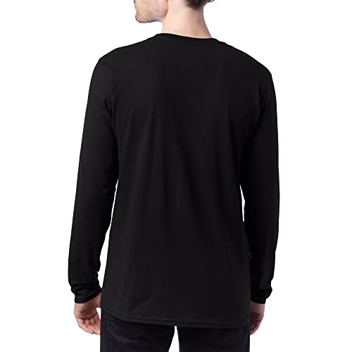 Hanes Men's Long-Sleeve Premium T-Shirt (Pack of 2), Black, Large