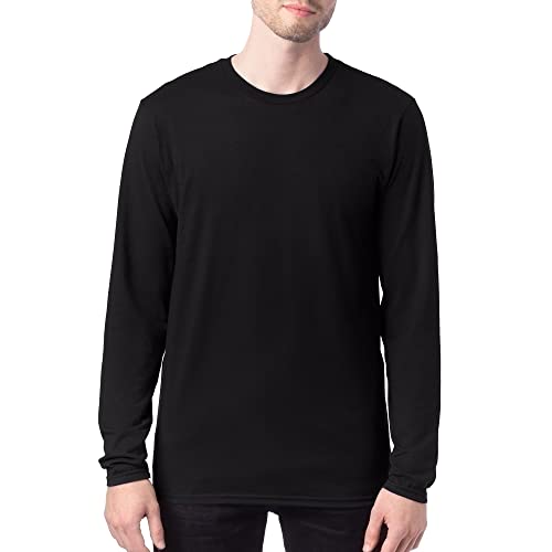 Hanes Men's Long-Sleeve Premium T-Shirt (Pack of 2), Black, Large