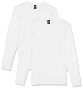 hanes men's long-sleeve premium t-shirt (pack of 2), white, small