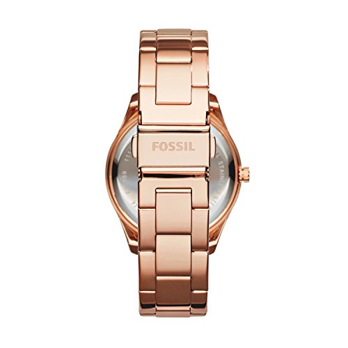 Fossil Women's Stella Quartz Stainless Steel Multifunction Watch, Color: Rose Gold Glitz (Model: ES3590)