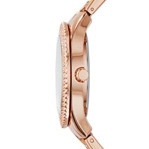 Fossil Women's Stella Quartz Stainless Steel Multifunction Watch, Color: Rose Gold Glitz (Model: ES3590)