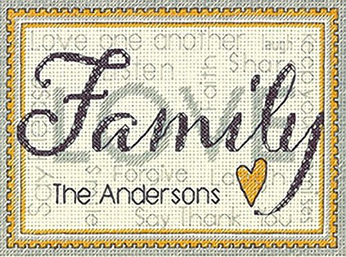 Dimensions Personalized Family Name Counted Cross Stitch Kit, 7” x 5”