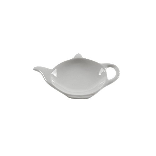 10 Strawberry Street Whittier 4.5" Teabag Holder Dish, Set of 6, White