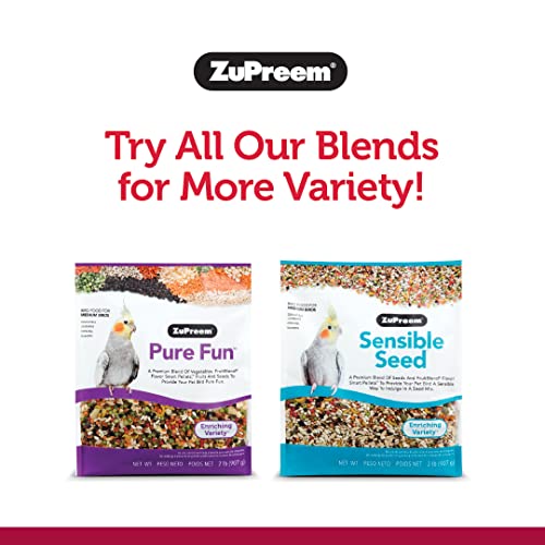 ZuPreem Smart Selects Bird Food for Medium Birds, 2.5 lb - Everyday Feeding for Cockatiels, Quakers, Lovebirds, Small Conures