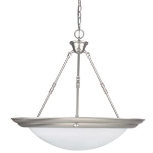 sunset lighting f7680-53 pendant with faux alabaster glass, satin nickel finish