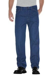 dickies mens regular-fit five-pocket jeans, stone washed indigo blue, 42w x 29l us