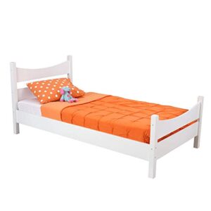 kidkraft addison wooden twin size bed, children's furniture - white, gift for ages 3+