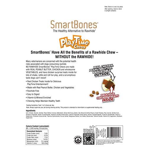 SmartBones DoubleTime Rolls and Playtime Chews, Treat Your Dog to a Rawahide-Free Chew Made with Real Meat and Vegetables