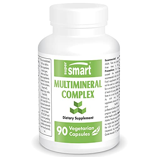 Supersmart - Multimineral Complex (Full Spectrum) - with Magnesium, Zinc, Boron, Calcium, Chromium, Selenium, Iodine & Potassium | Non-GMO & Gluten Free - 90 Vegetarian Capsules