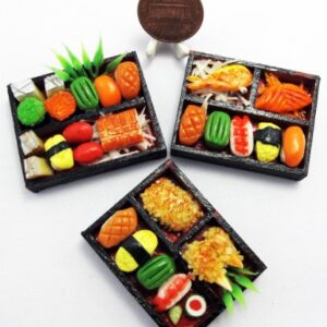 ThaiHonest 3 Mix Dollhouse Miniature Sushi Bento ,Tiny Food,Dollhouse Food