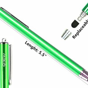 MEKO(TM) 4 Pcs [0.22-inch Rubber Tip Series] 5.5" L Precision Rubber Thin-Tip Styli/Stylus Pens Bundle with 4 Extra Replacement Rubber Tips and 2 Elastic Lanyards - (Dark Blue/Green/Hot Pink/Black)?-¡­