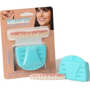 Imako Cosmetic Teeth 2 Pack. (Large, Natural) Uppers Only- Arrives Flat. Fit at Home Do it Yourself Smile Makeover!
