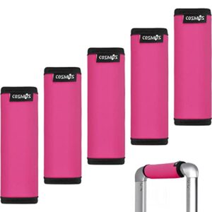 cosmos 5 pcs hot pink color comfort neoprene handle wraps/grip/identifier for travel bag luggage suitcase travel bag laptop computer tote briefcases