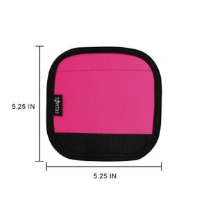 Cosmos 5 Pcs Hot Pink Color Comfort Neoprene Handle Wraps/Grip/Identifier for Travel Bag Luggage Suitcase Travel Bag Laptop Computer Tote Briefcases