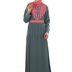 MyBatua Women’s Muslim Clothing Beautiful Dress Ramsha Abaya in Grey (X-Small)