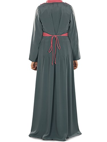 MyBatua Women’s Muslim Clothing Beautiful Dress Ramsha Abaya in Grey (X-Small)