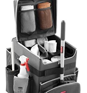 Rubbermaid Commercial Products-1902465 , Executive Quick Carts Mobile/Travel Office Cart for Housekeeper, Sales Rep, Medical Professionals, Home Healthcare, Teachers - Large, Dark Gray