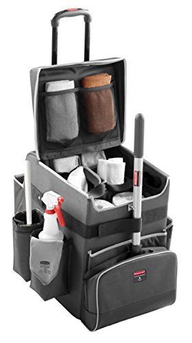 Rubbermaid Commercial Products-1902465 , Executive Quick Carts Mobile/Travel Office Cart for Housekeeper, Sales Rep, Medical Professionals, Home Healthcare, Teachers - Large, Dark Gray