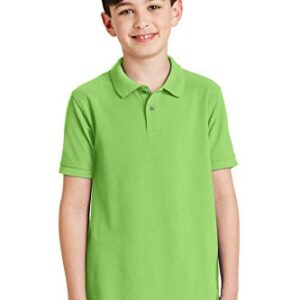 Port Authority Youth Silk Touch Polo, Lime, Medium