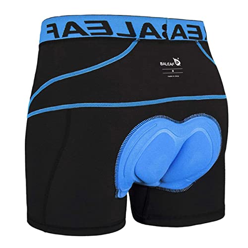 BALEAF Men's 3D Padded Bike Shorts Cycling Underwear MTB Liner Road Biking Bicycle Clothes Blue L