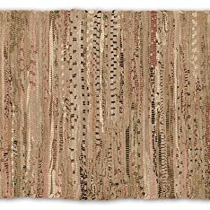 DII Chindi Home Collection Handwoven Multicolor Area Rag Run, 20x31.5, Taupe