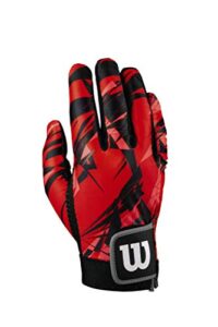 wilson clutch racquetball glove - right hand, large, bred/black