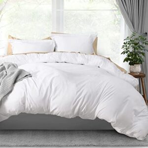 Utopia Bedding Duvet Cover Queen Size Set - 1 Duvet Cover with 2 Pillow Shams - 3 Pieces Comforter Cover with Zipper Closure - Ultra Soft Brushed Microfiber, 90 X 90 Inches (Queen, White)