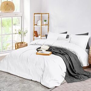 Utopia Bedding Duvet Cover Queen Size Set - 1 Duvet Cover with 2 Pillow Shams - 3 Pieces Comforter Cover with Zipper Closure - Ultra Soft Brushed Microfiber, 90 X 90 Inches (Queen, White)