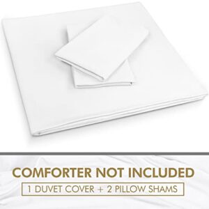 Utopia Bedding Duvet Cover Queen Size Set - 1 Duvet Cover with 2 Pillow Shams - 3 Pieces Comforter Cover with Zipper Closure - Ultra Soft Brushed Microfiber, 90 X 90 Inches (Queen, White)