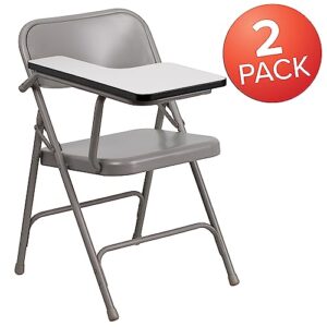 Flash Furniture Rutherford 2 Pack Premium Steel Folding Chair with Right Handed Tablet Arm