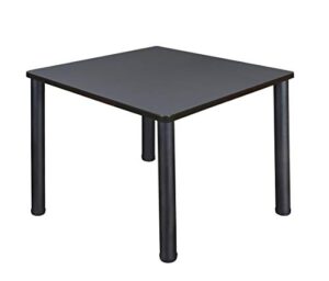 kee 36" square breakroom table- grey/ black