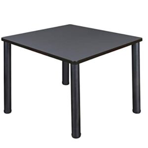 Kee 36" Square Breakroom Table- Grey/ Black