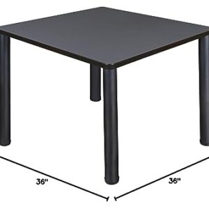 Kee 36" Square Breakroom Table- Grey/ Black