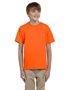 fruit of the loom youth 5 oz. hd cotton™ t-shirt s safety orange