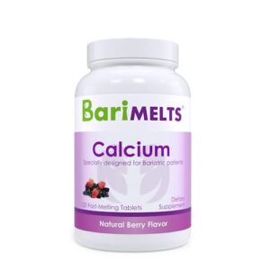barimelts calcium citrate, dissolvable bariatric vitamins, natural berry flavor, 120 fast melting tablets