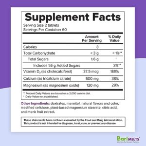 BariMelts Calcium Citrate, Dissolvable Bariatric Vitamins, Natural Berry Flavor, 120 Fast Melting Tablets