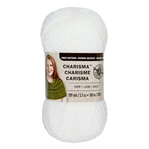 loops & threads charisma yarn - white - 3.5 oz - one ball