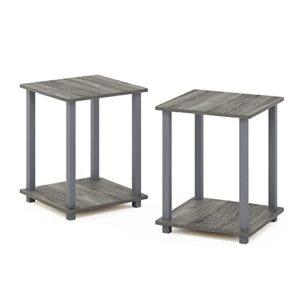 furinno simplistic set of 2 end table, french oak grey/grey
