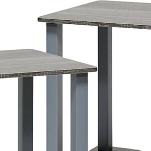Furinno Simplistic Set of 2 End Table, French Oak Grey/Grey