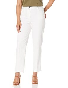 ruby rd. womens classic 5-pocket fly front denim jean pants, white, 10 us