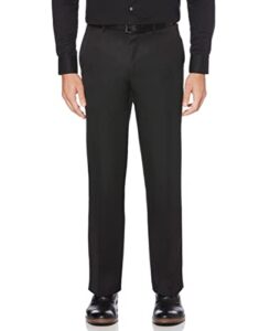 perry ellis portfolio men's performance dress pant, modern fit, non-iron, flat front stretch (waist size 30 - 42), black, 38w x 30l