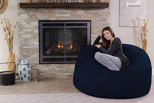 Chill Sack Bean Bag Chair: Giant 5' Memory Foam Furniture Bean Bag - Big Sofa with Soft Micro Fiber Cover - Navy