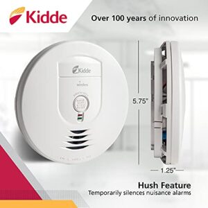 Kidde Wireless Smoke Detector, AA Battery Operated (Included), Ionization Sensor Wire-Free Interconnect Smoke Alarm