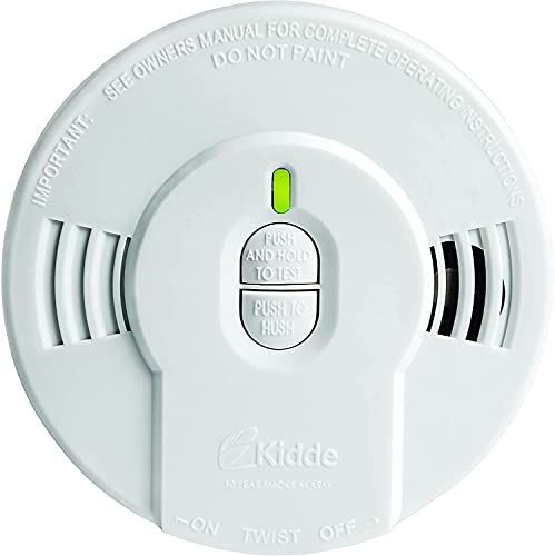 Kidde Smoke Detector, 10-Year Battery, LED Indicators, Replacement Alert, Test-Reset Button