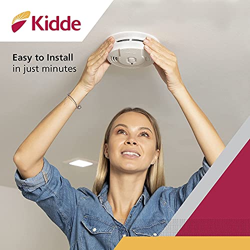 Kidde Smoke Detector, 10-Year Battery, LED Indicators, Replacement Alert, Test-Reset Button