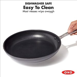 OXO Good Grips Pro 8" Frying Pan Skillet, 3-Layered German Engineered Nonstick Coating, Dishwasher Safe, Oven Safe, Stainless Steel Handle, Black