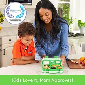 Bentgo® Kids Bento-Style 5-Compartment Lunch Box - Ideal Portion Sizes for Ages 3 to 7 - Leak-Proof, Drop-Proof, Dishwasher Safe, BPA-Free, & Made with Food-Safe Materials (Green)