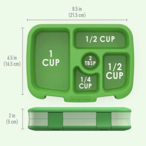 Bentgo® Kids Bento-Style 5-Compartment Lunch Box - Ideal Portion Sizes for Ages 3 to 7 - Leak-Proof, Drop-Proof, Dishwasher Safe, BPA-Free, & Made with Food-Safe Materials (Green)