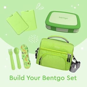 Bentgo® Kids Bento-Style 5-Compartment Lunch Box - Ideal Portion Sizes for Ages 3 to 7 - Leak-Proof, Drop-Proof, Dishwasher Safe, BPA-Free, & Made with Food-Safe Materials (Green)